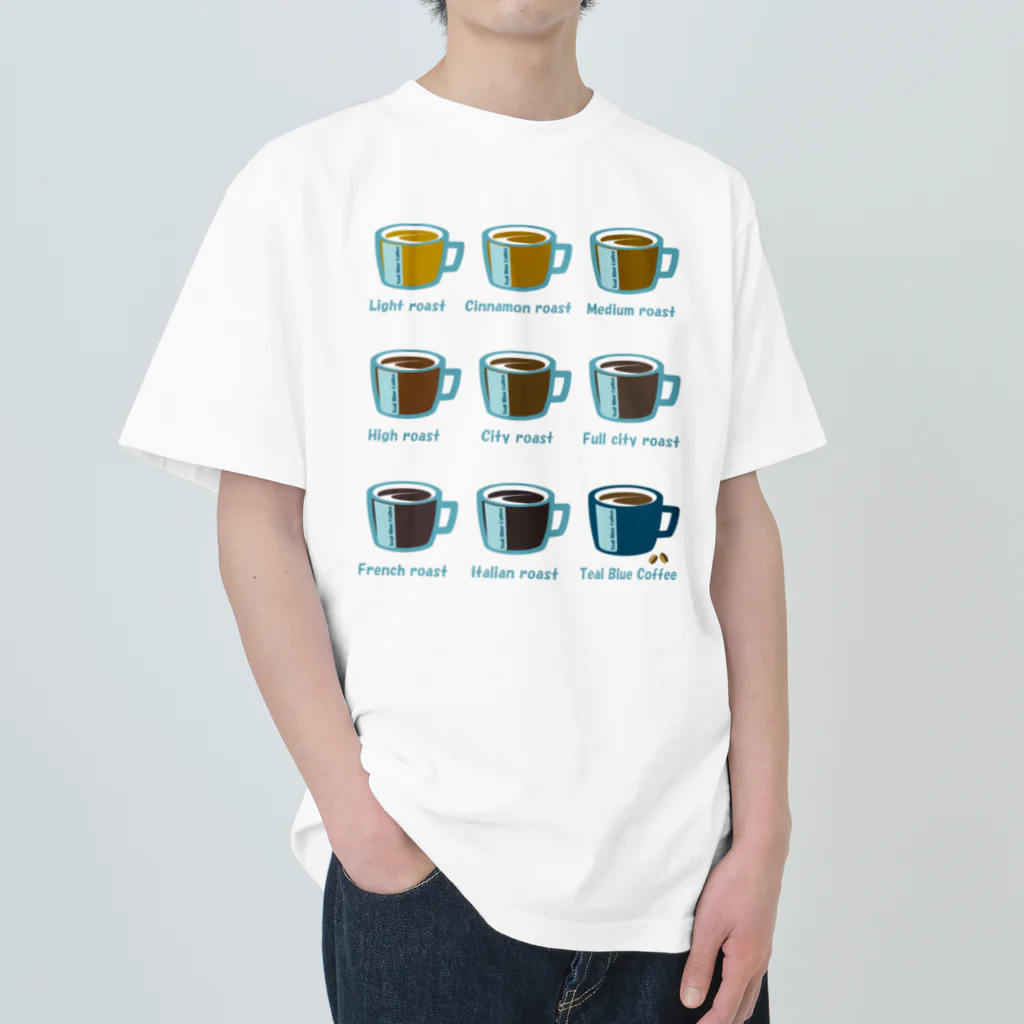 Teal Blue CoffeeのRoasted coffee ヘビーウェイトTシャツ