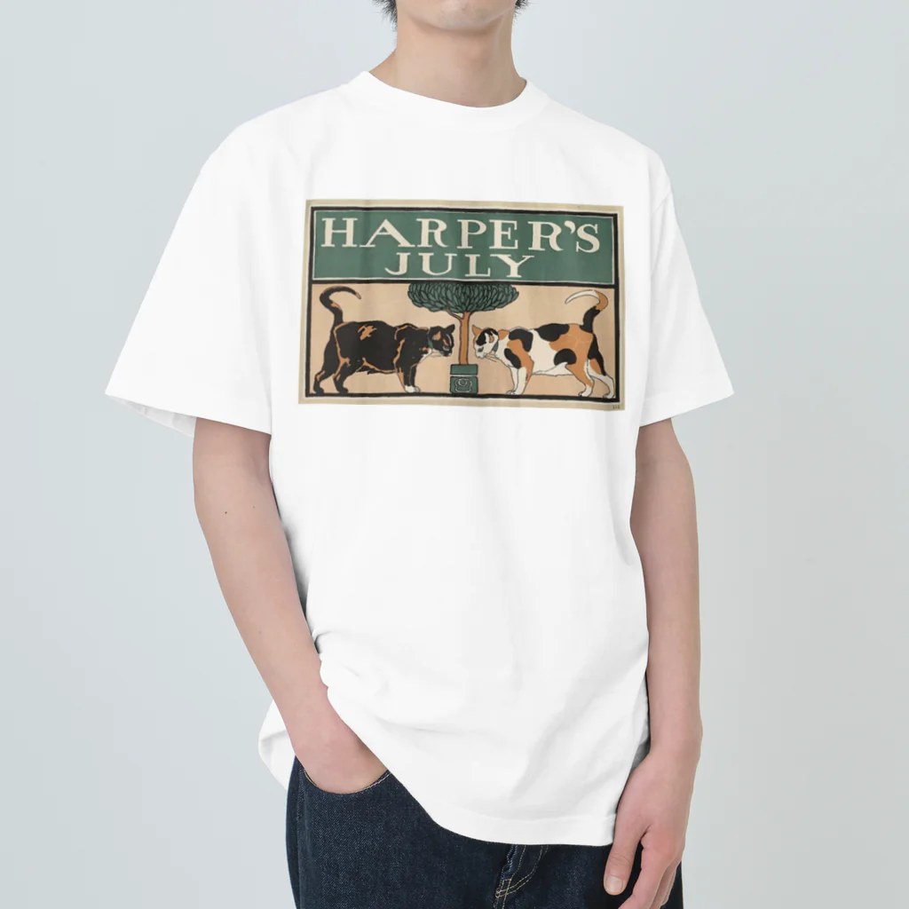 YS VINTAGE WORKSのNY Harper's 1898 ネコ2匹 ヘビーウェイトTシャツ