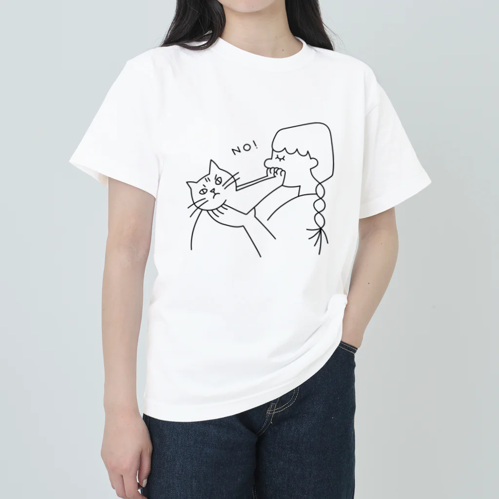 かにのたけなみのお断りねこ ヘビーウェイトTシャツ