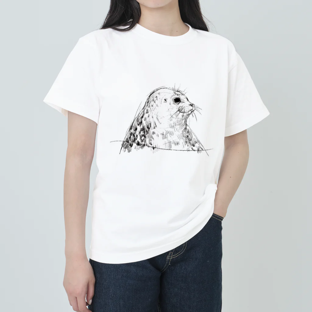 ぴすぴすのRinged seal ヘビーウェイトTシャツ