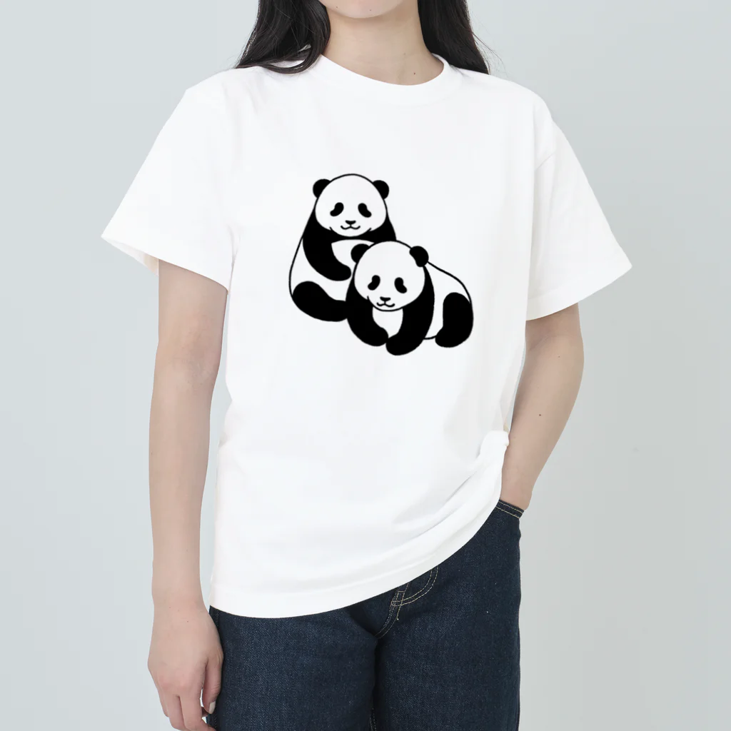 chippokeの双子パンダ Heavyweight T-Shirt