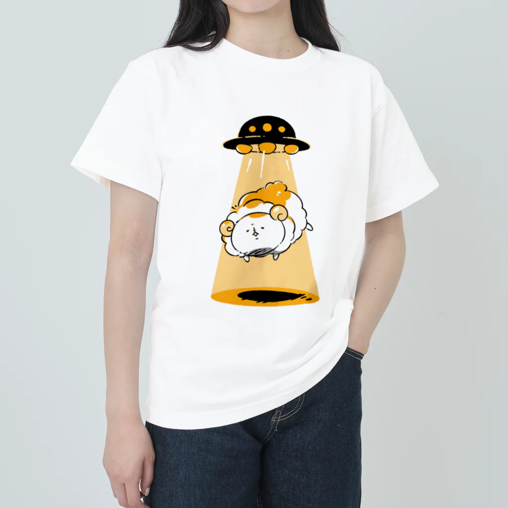 カクカクshopのキャトられひつじ ヘビーウェイトTシャツ