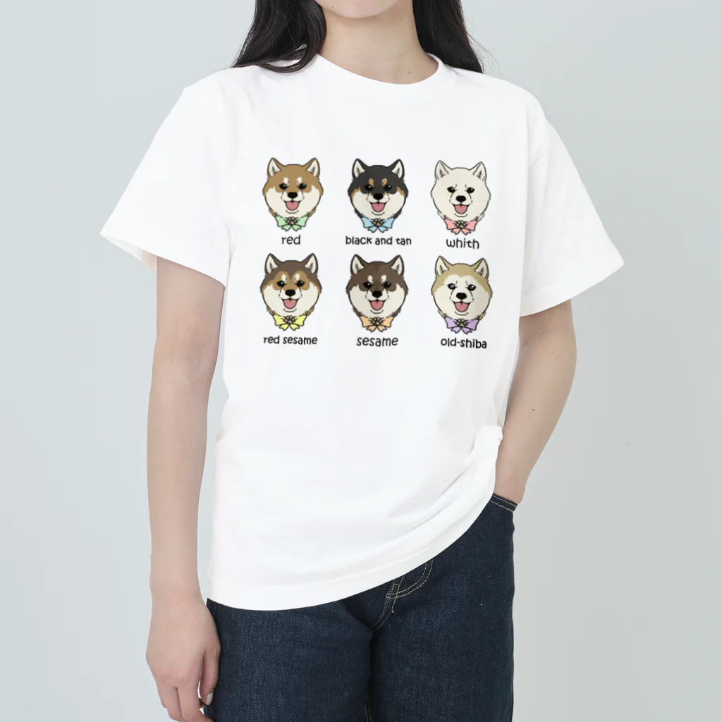 豆つぶのshiba-inu fanciers(集合) ヘビーウェイトTシャツ