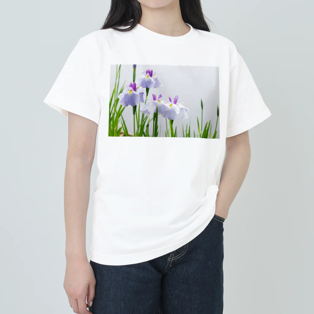 akane_art（茜音工房）の癒しの風景（花菖蒲） ヘビーウェイトTシャツ