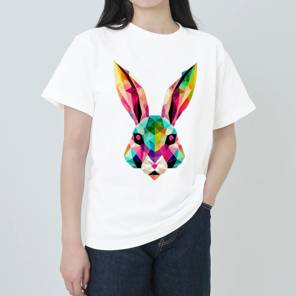 こもれびのカラフルなウサギ ヘビーウェイトTシャツ