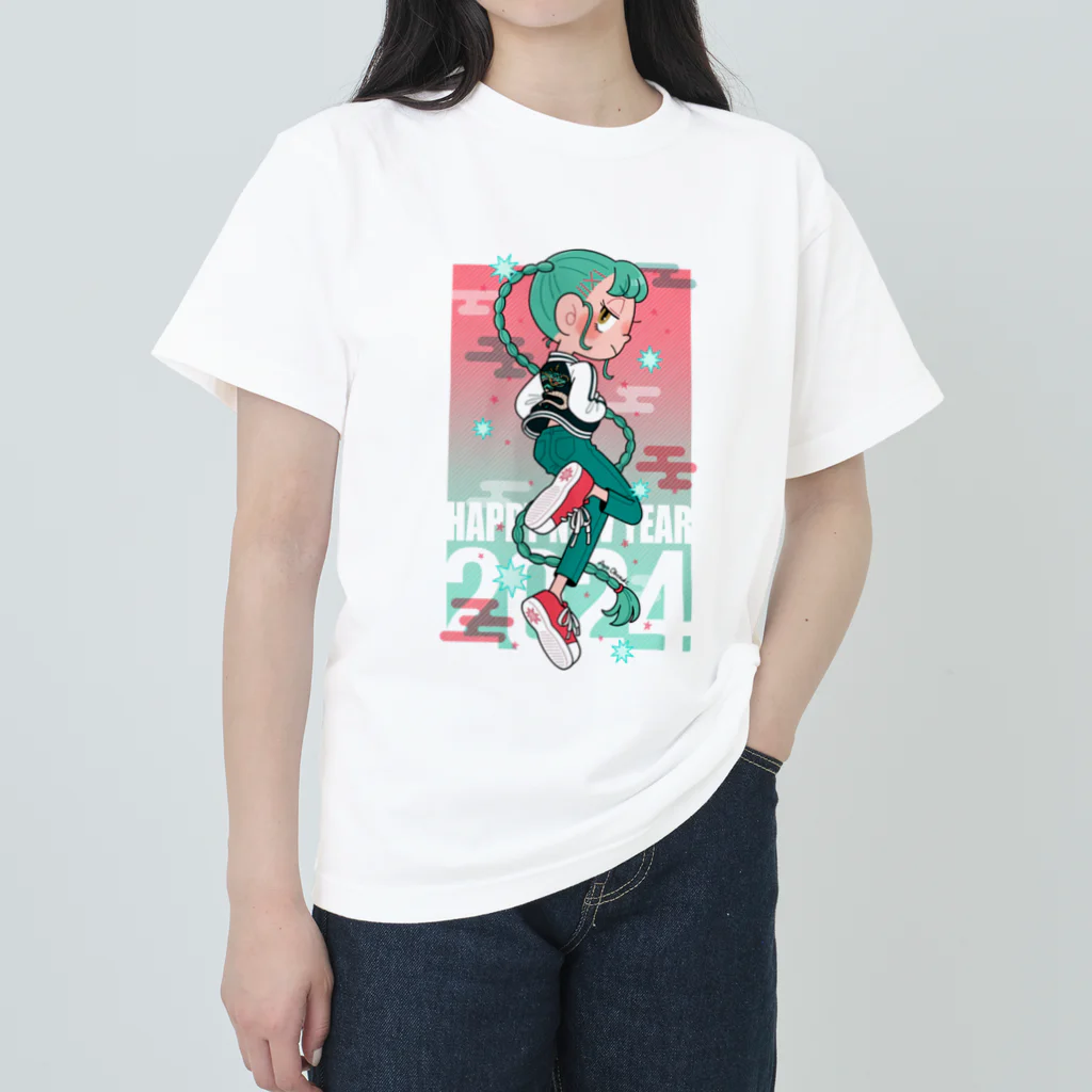 おおつきあやの辰年ガール Heavyweight T-Shirt