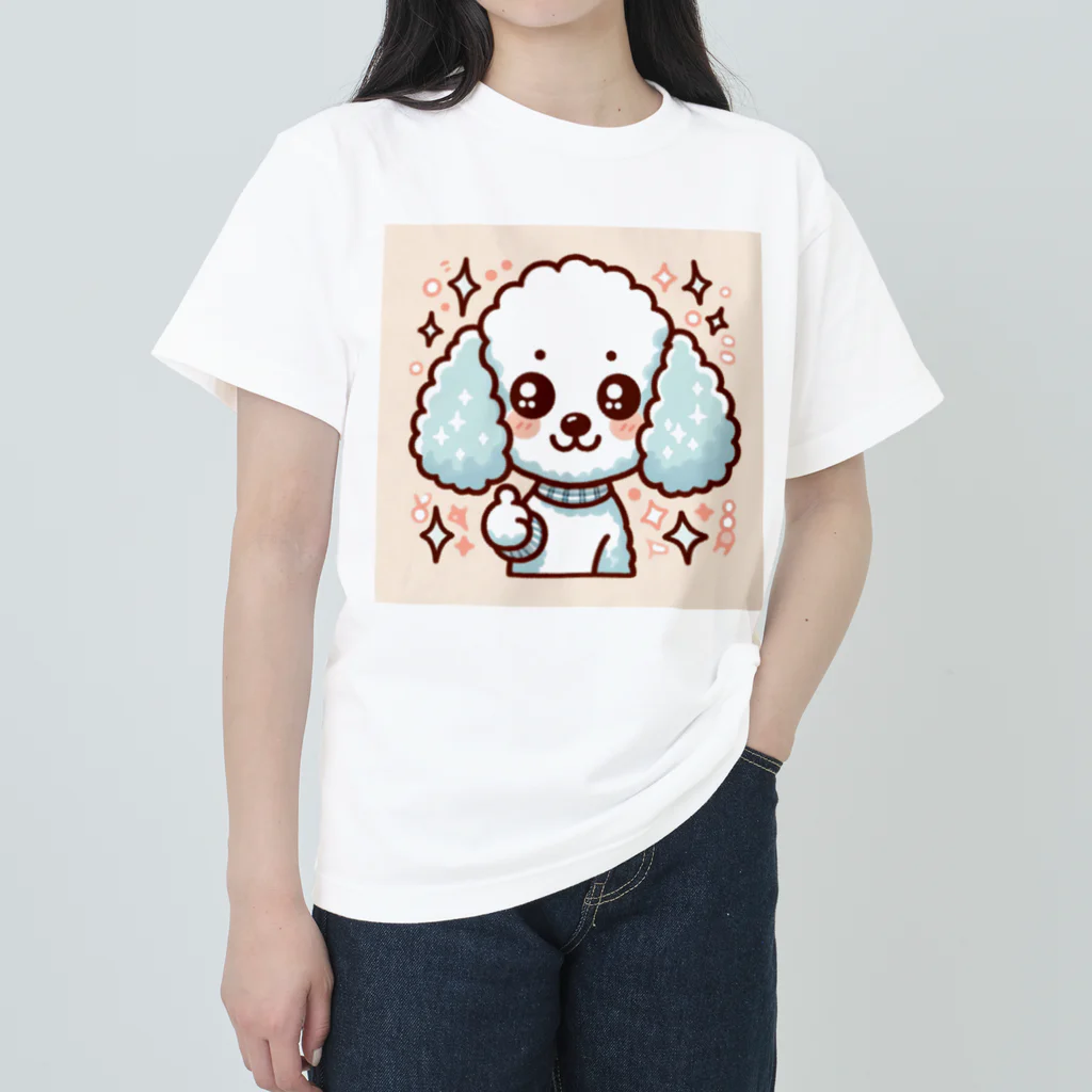 RyuReoの【ステッカー】ふわもこワンコ - いいね！ver ヘビーウェイトTシャツ