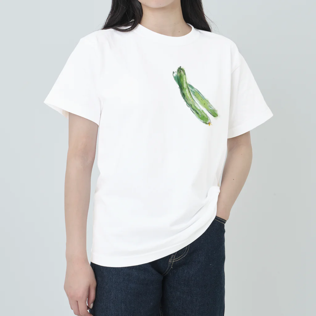akane_art（茜音工房）のベジタブルT（キュウリ） Heavyweight T-Shirt