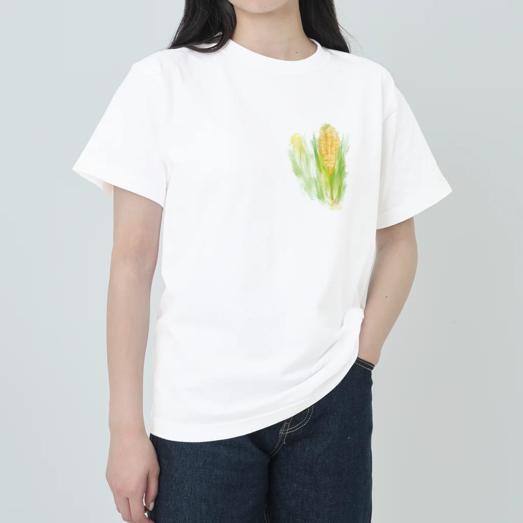 akane_art（茜音工房）のベジタブルT（トウモロコシ） Heavyweight T-Shirt