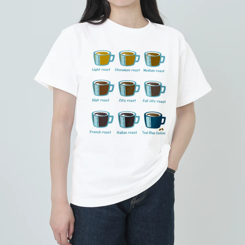 Teal Blue CoffeeのRoasted coffee ヘビーウェイトTシャツ