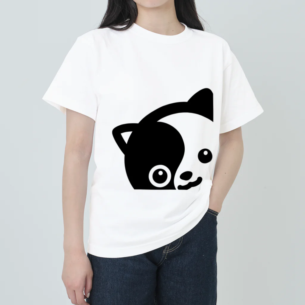 くねくね道のひょっこり！タオ猫みっちー ヘビーウェイトTシャツ