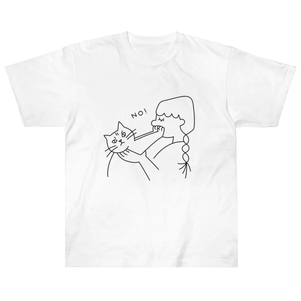 かにのたけなみのお断りねこ ヘビーウェイトTシャツ