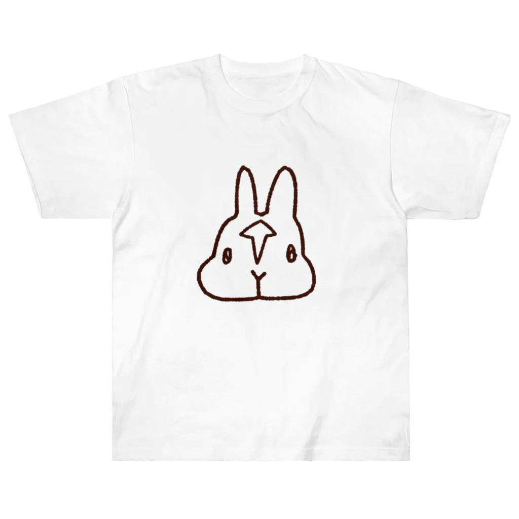 ccinotanのうさぎのチーノさん（線画） ヘビーウェイトTシャツ