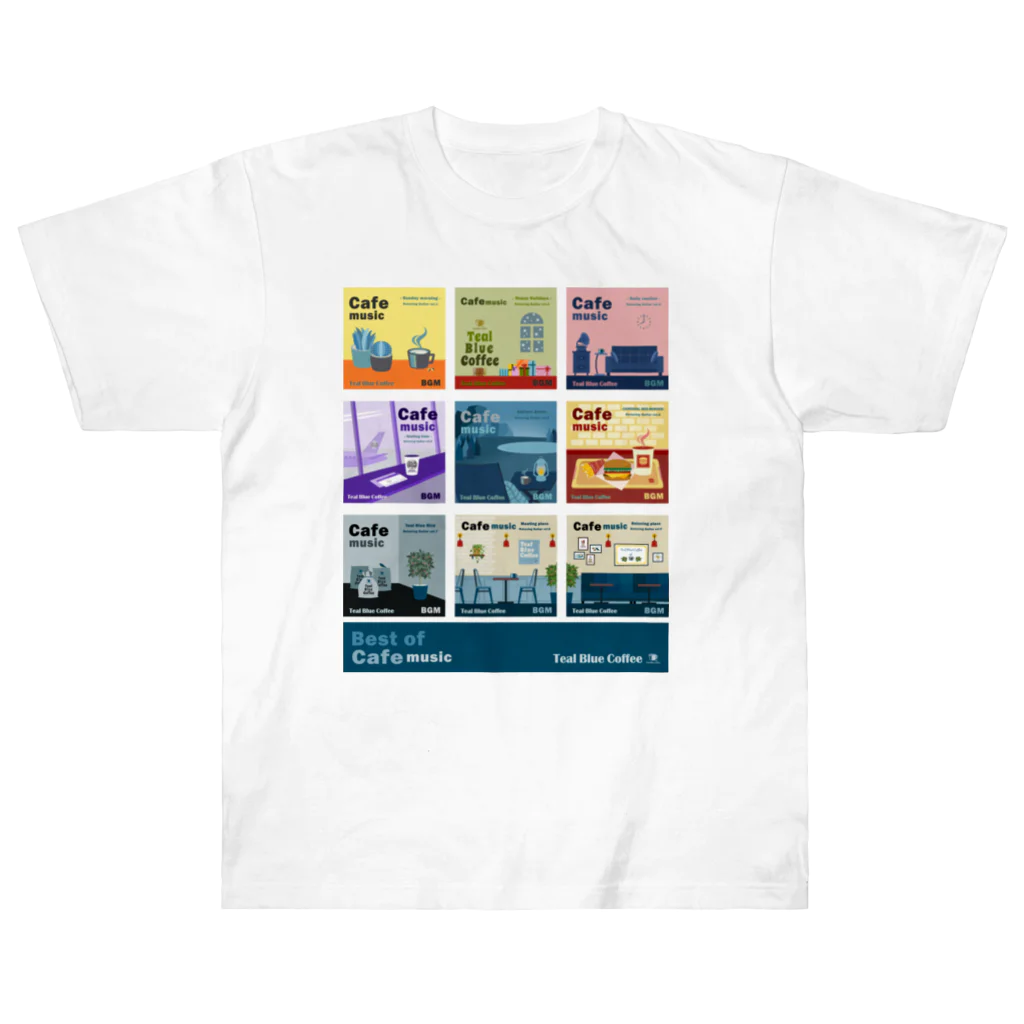 Teal Blue CoffeeのBest of Cafe music ヘビーウェイトTシャツ