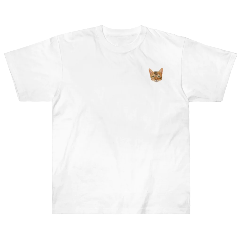 utouch_の猫【顔】 ヘビーウェイトTシャツ