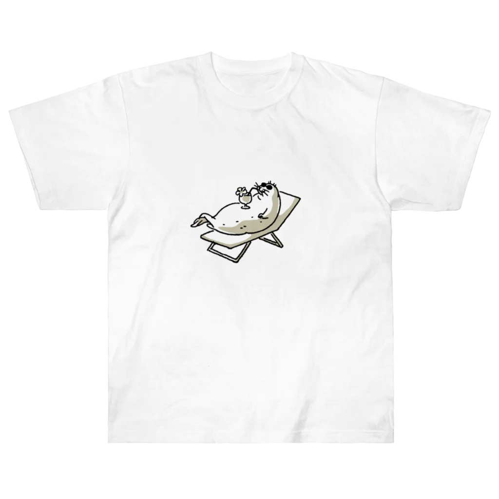ぴすぴすのサマーアザラシ Heavyweight T-Shirt