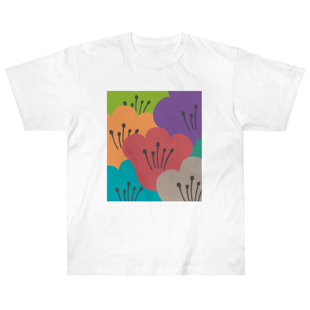 Wonder Bird Forestのティータイムの花 [TTF1] ヘビーウェイトTシャツ