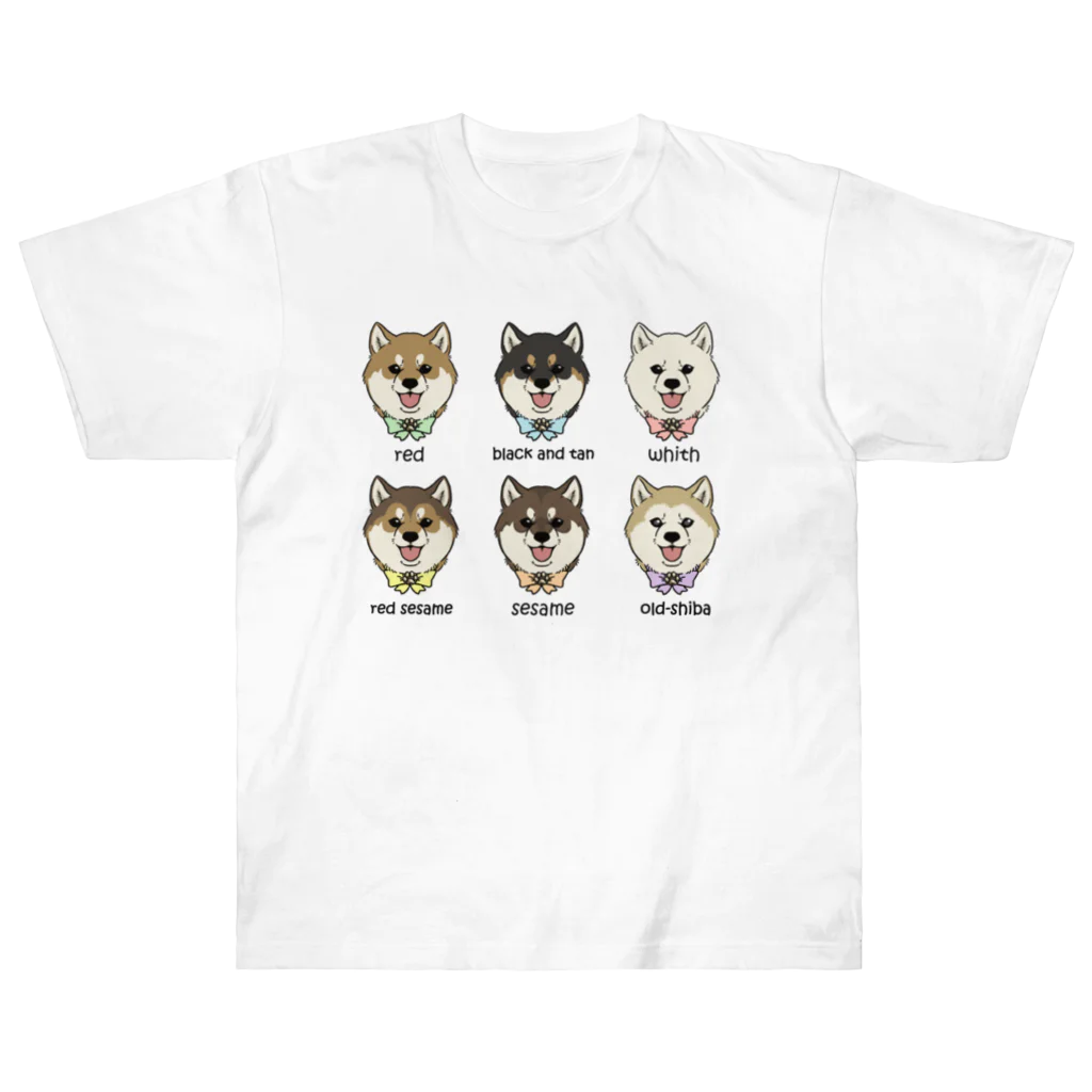 豆つぶのshiba-inu fanciers(集合) ヘビーウェイトTシャツ