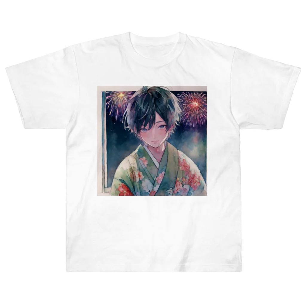 0w0の001_fireworks ヘビーウェイトTシャツ