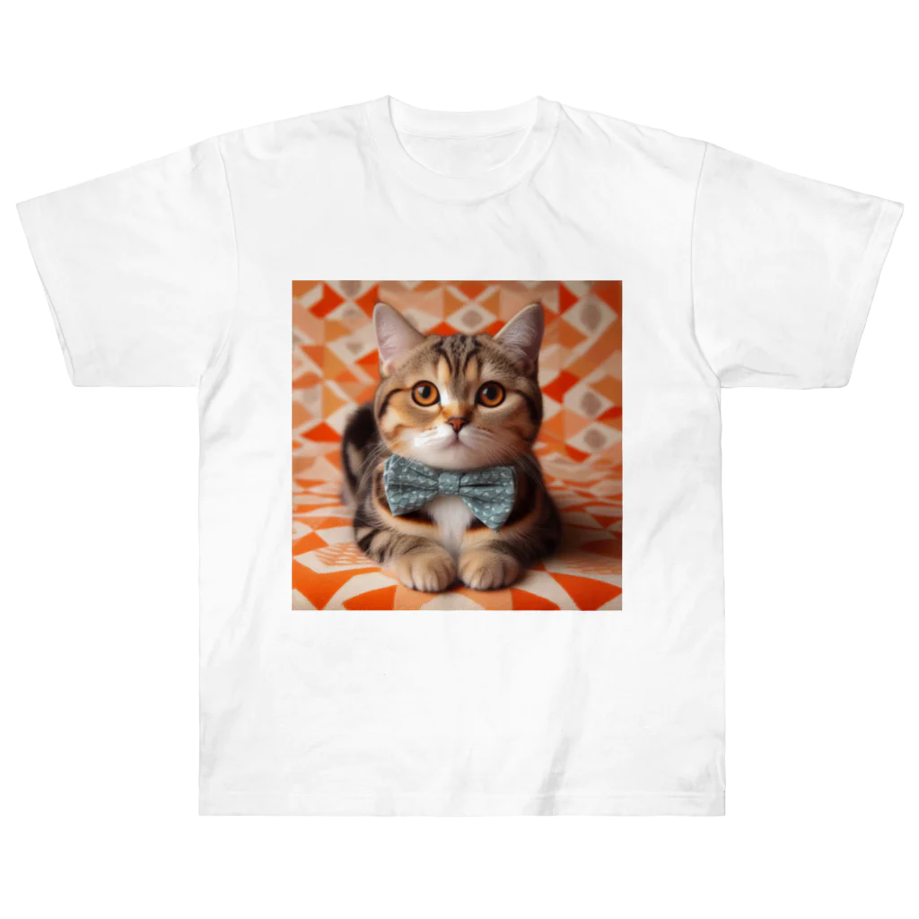 ETONAのお洒落な猫ちゃん（蝶ネクタイシリーズ02） ヘビーウェイトTシャツ