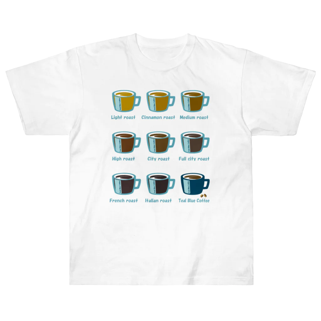 Teal Blue CoffeeのRoasted coffee ヘビーウェイトTシャツ