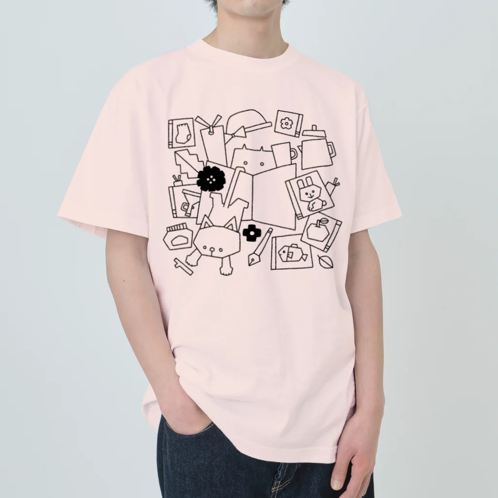 Illustrator イシグロフミカのBOOKCATCOFFEE ヘビーウェイトTシャツ