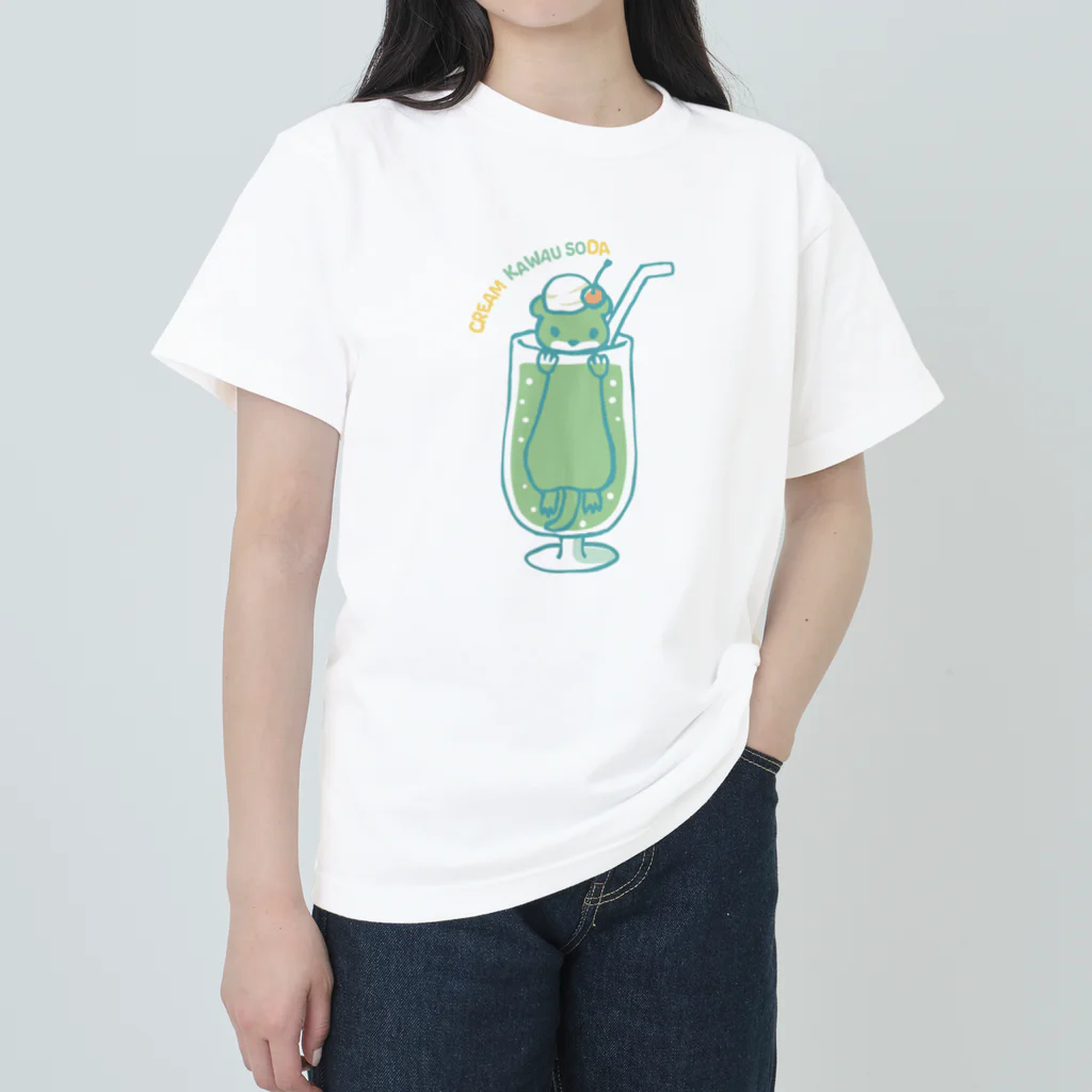 あずき缶のクリームカワウソーダ Heavyweight T-Shirt