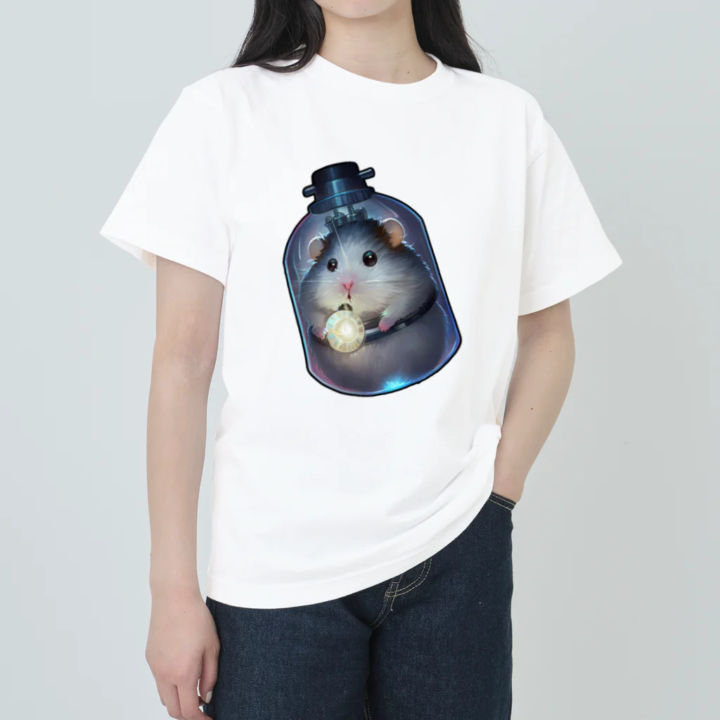 AI_Labの瓶入りハムスターのかわいいアート Heavyweight T-Shirt