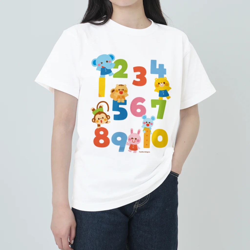 Illustrator イシグロフミカのすうじ Heavyweight T-Shirt