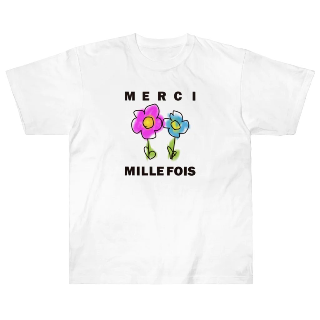 ICHIGO-ICHIÉ-1999のMERCI MILLE FOIS【めっちゃありがとう】フランス語でアピールする Heavyweight T-Shirt