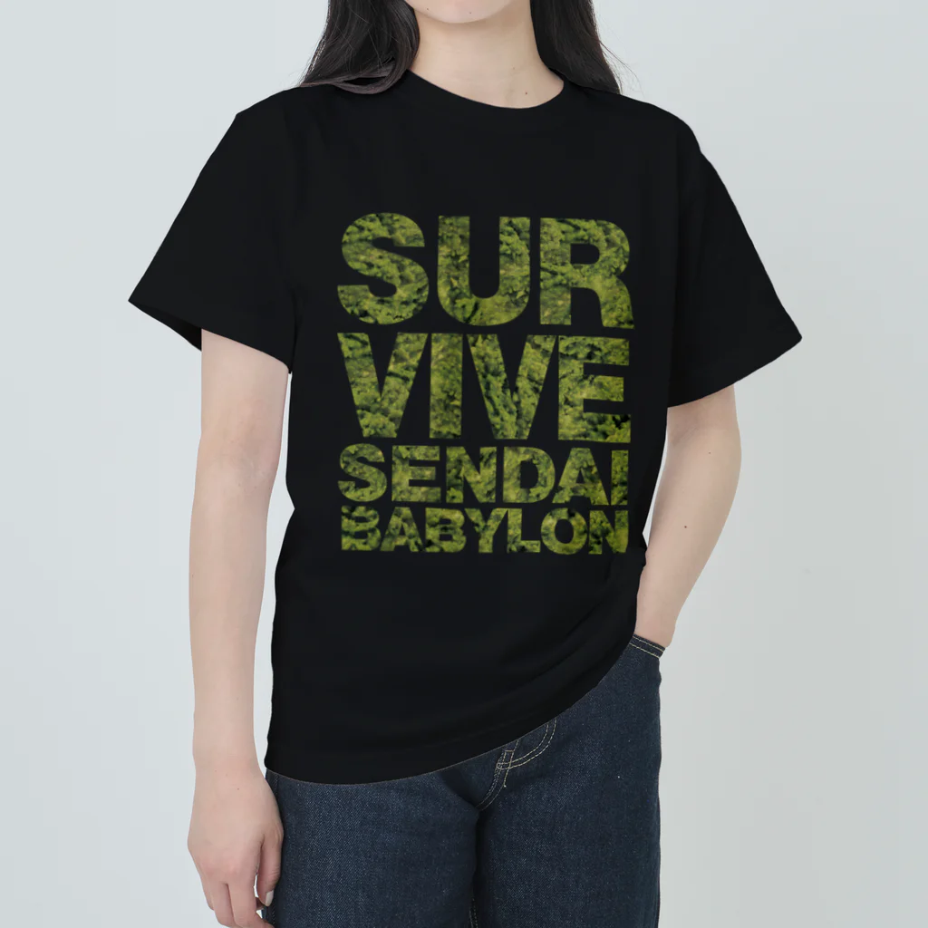 SURVIVESENDAIBABYLON@鈴木無花果のZUNDA-BUDS CAMO LOGO ヘビーウェイトTシャツ