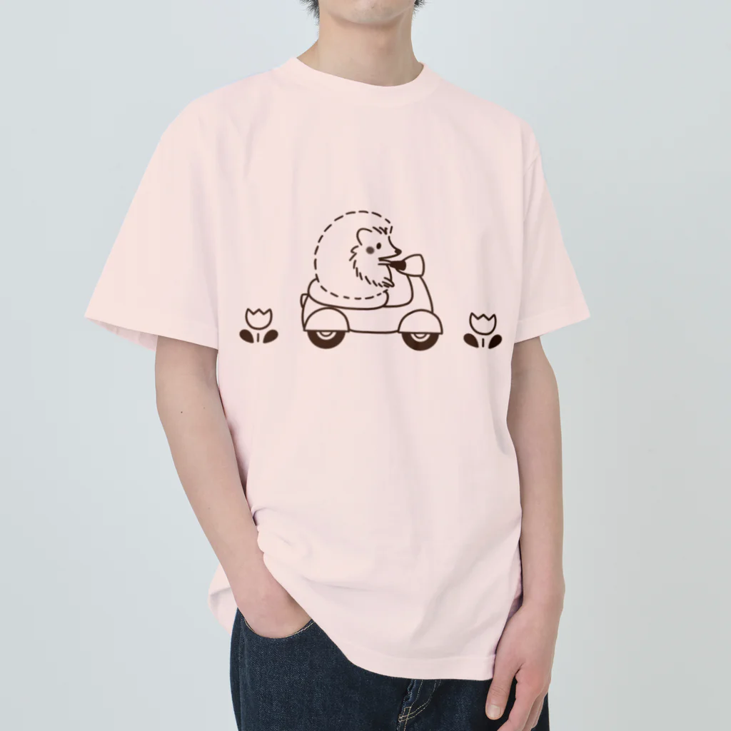 lemonysnow/ハリネズミグッズのハリネズミとバイク Heavyweight T-Shirt