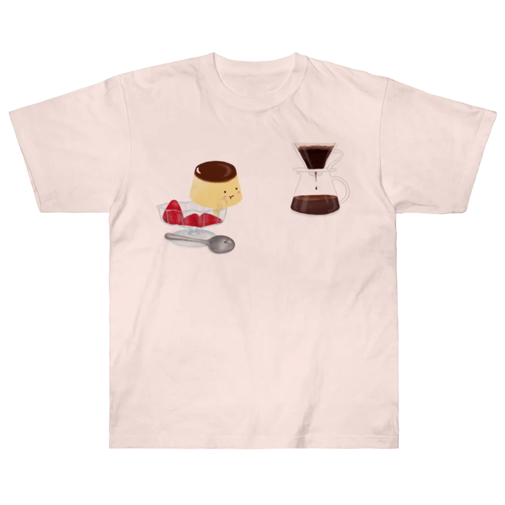 mifの物想いプリンネ🍮☕️ ヘビーウェイトTシャツ