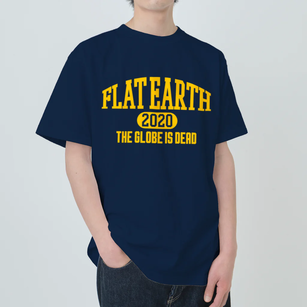 Mappila SHOPのカレッジ風(ミシガンカラー)　フラットアース FLATEARTH ヘビーウェイトTシャツ