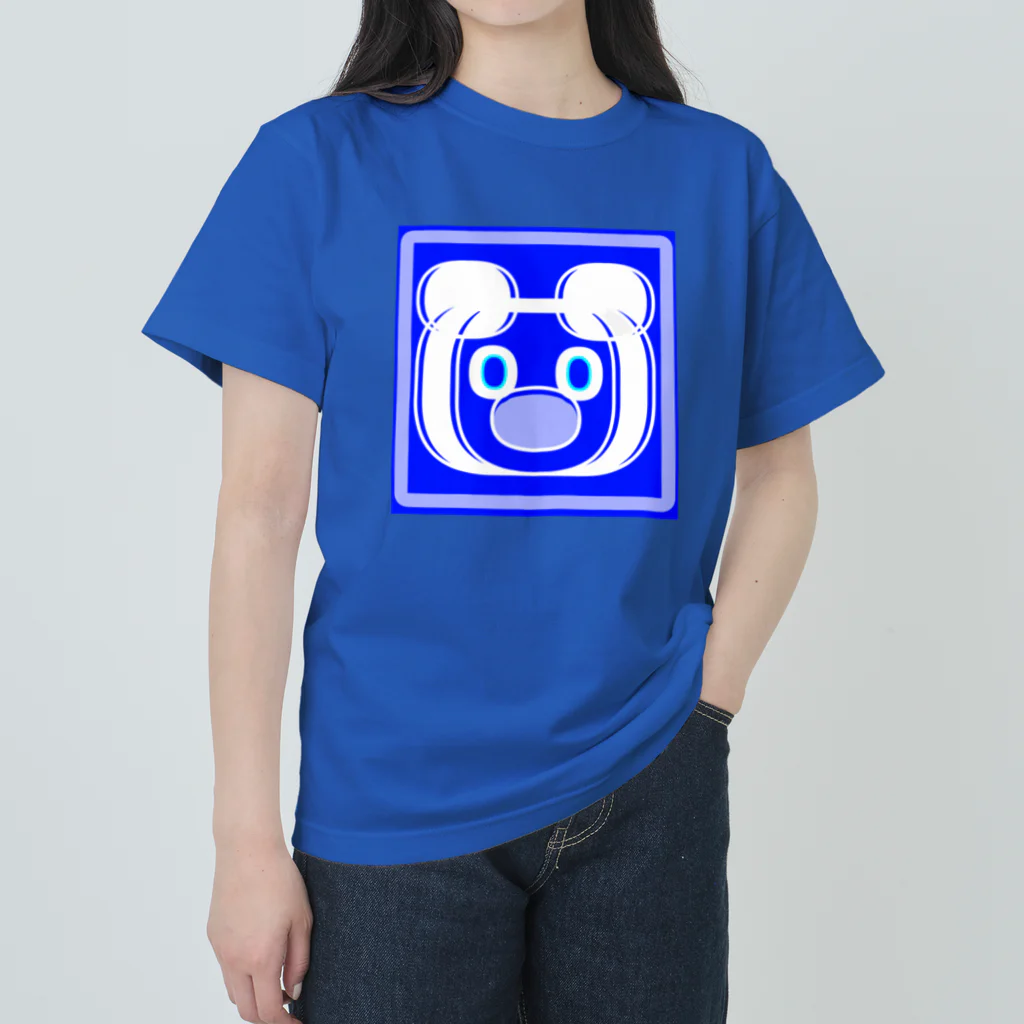 ✨🌈✨ユラクラカン🇯🇵 ✨🌈✨の🌈ʕ•ᴥ•ʔ KUMAZUKIN 🌈ʕ•ᴥ•ʔ 青空ブルーバージョン  ヘビーウェイトTシャツ