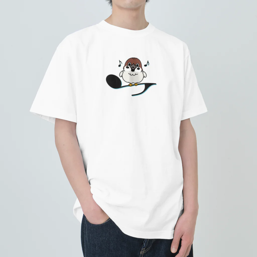 イラスト MONYAAT のスズメがちゅん A_M ヘビーウェイトTシャツ