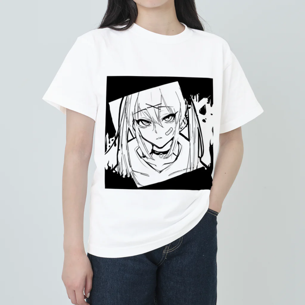 集え！病みかわ好きの森の｢病みてゃん｣ブラックぷりんとver. ヘビーウェイトTシャツ