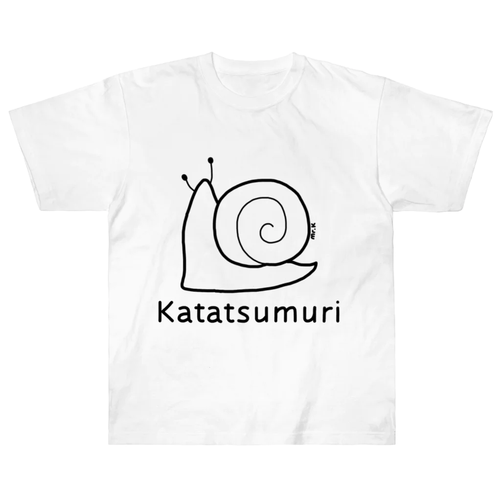 MrKShirtsのKatatsumuri (カタツムリ) 黒デザイン ヘビーウェイトTシャツ