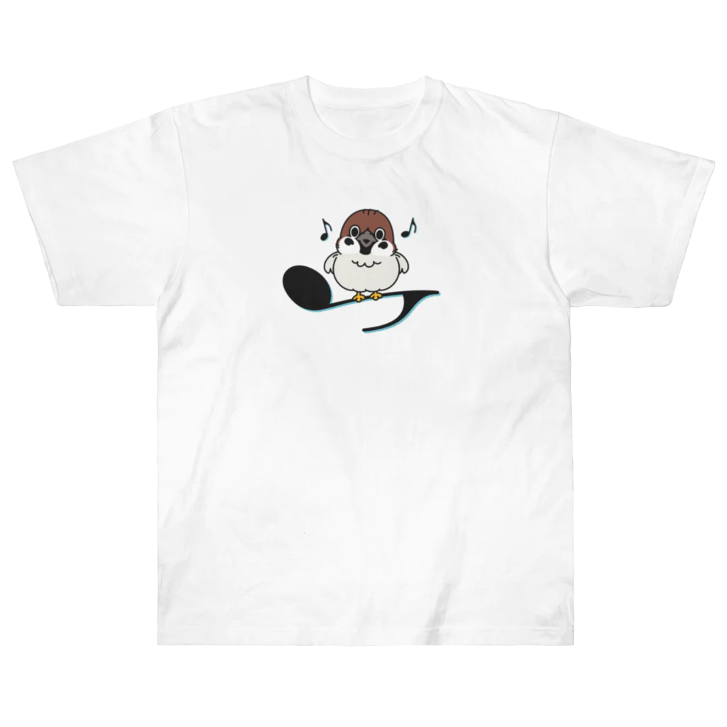 イラスト MONYAAT のスズメがちゅん A_M ヘビーウェイトTシャツ