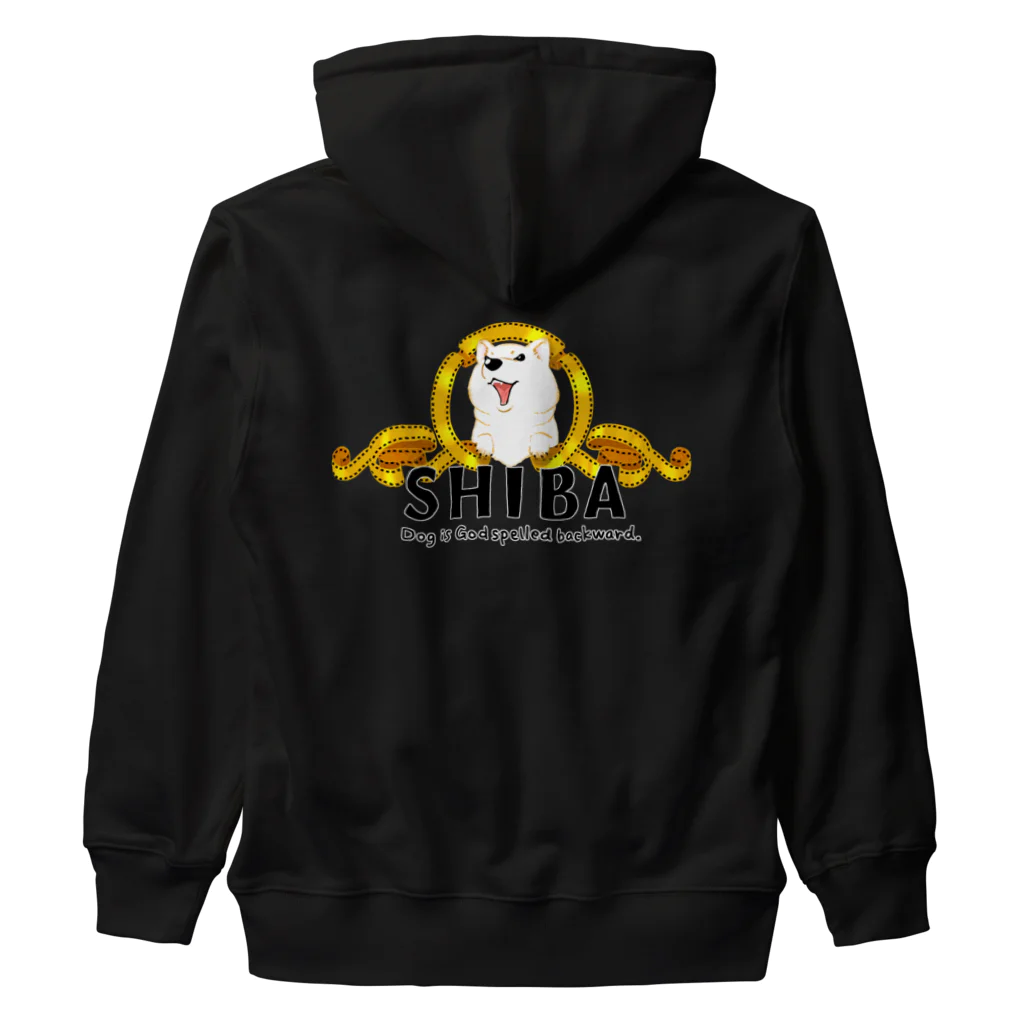 真希ナルセ（マキナル）の犬は神が逆向きに綴られたものである（白柴） Heavyweight Zip Hoodie