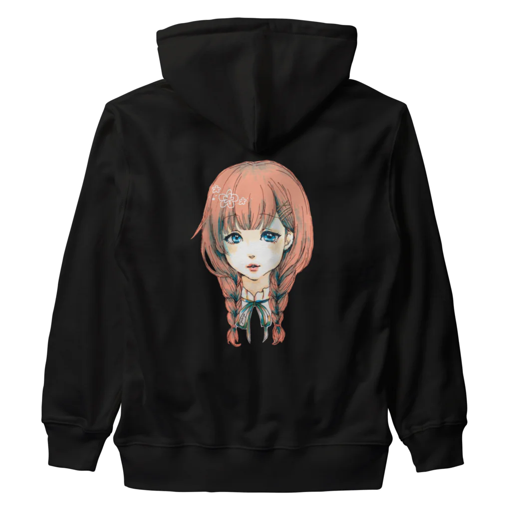 🐶シュナといろいろ🎨の三つ編み女の子 Heavyweight Zip Hoodie