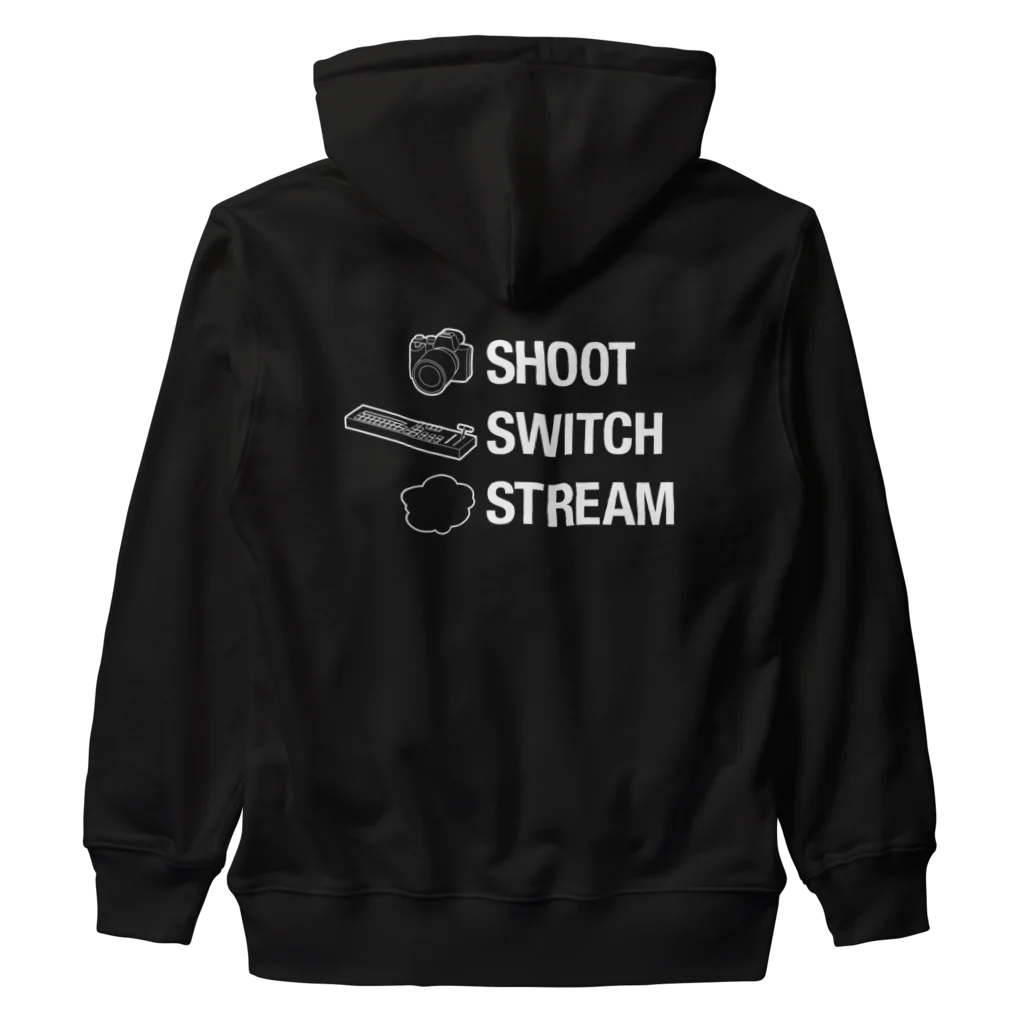 Project92.comのSHOOT, SWITCH, STREAM. Heavyweight Zip Hoodie