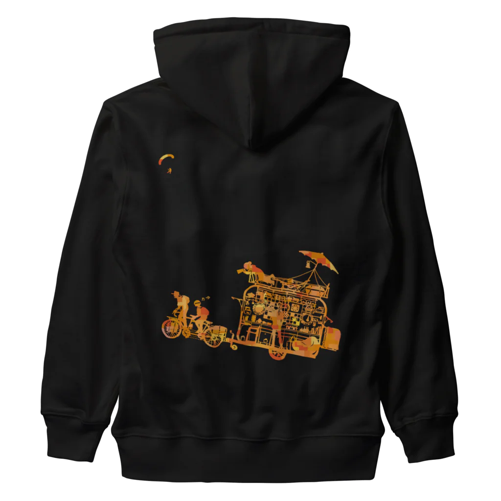 cuuyabowのチャリ・デ・キャンプ　オレンジモザイク Heavyweight Zip Hoodie