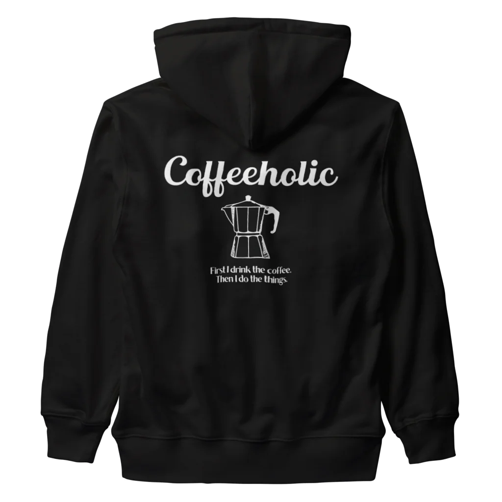 かえる商店のCOFFEEHOLIC white logo Heavyweight Zip Hoodie