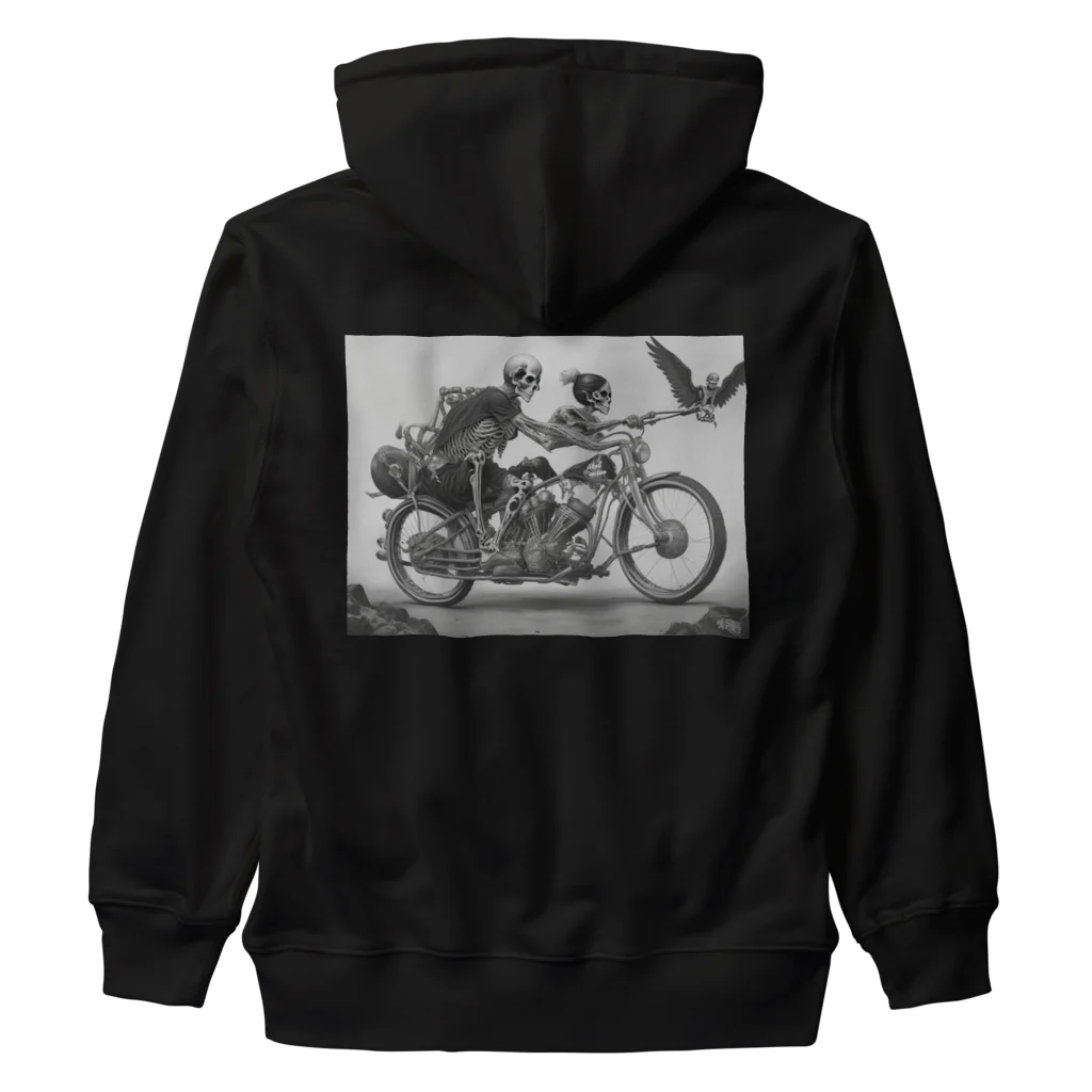 Skull sectionのバイクとドクロ（黒メイン） Heavyweight Zip Hoodie