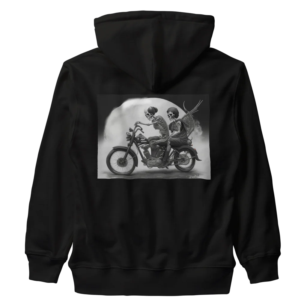 Skull sectionのバイクとガイコツ（黒メイン） Heavyweight Zip Hoodie