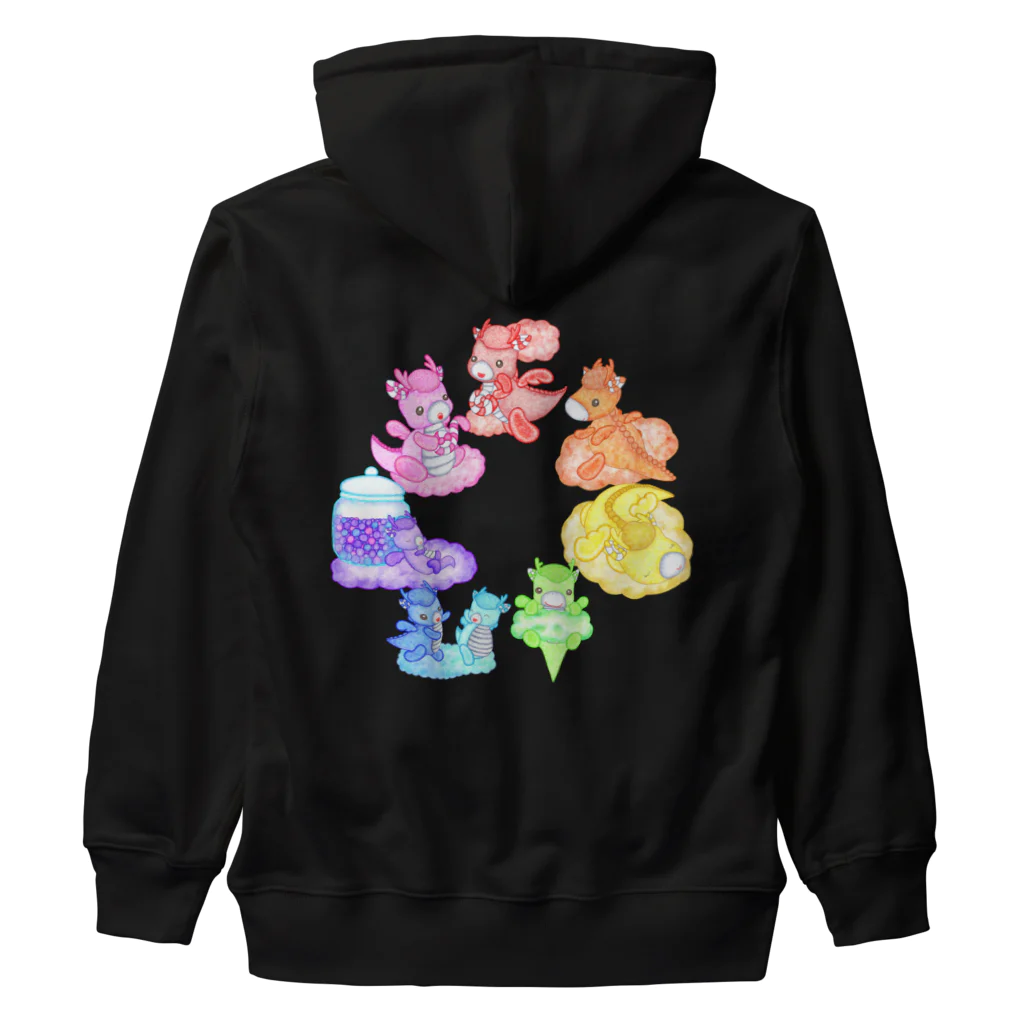 satoayaのアニマルカフェのキャンディードラゴン　虹色 Heavyweight Zip Hoodie