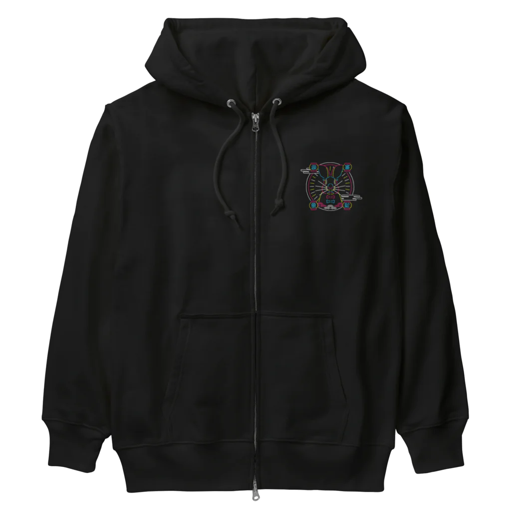 中華呪術堂（チャイナマジックホール）の【背景なし】兎年ネオン  Heavyweight Zip Hoodie