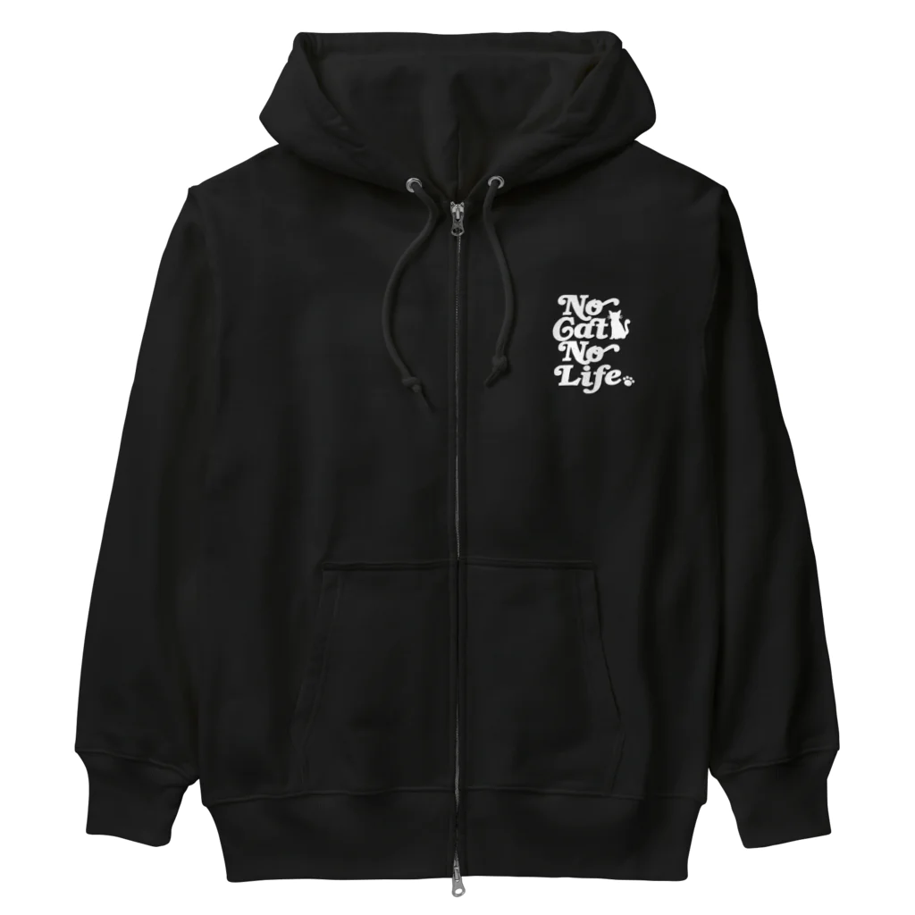 おもしろいTシャツ屋さんのNO CAT NO LIFE ノーキャットノーライフ 猫好き 愛猫家 猫 CAT NEKO にゃん ネコ Heavyweight Zip Hoodie