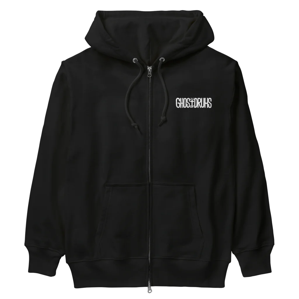 GHOSTOFDRUMSのGHOST ZIP HOODIE ヘビーウェイトジップパーカー